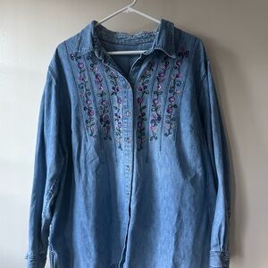 Embroidered Denim Shirt